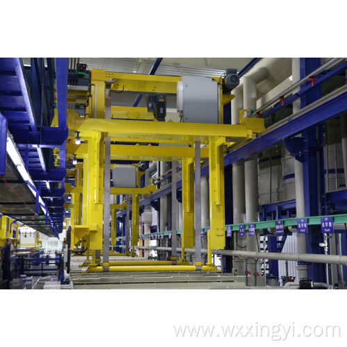 Mobile hoist crane in the plastic plating line